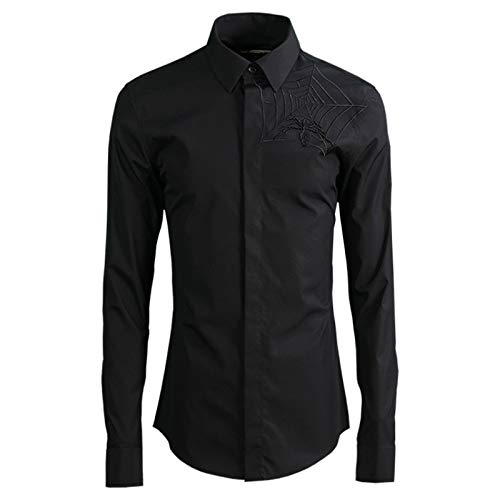 HOSD Nueva Camisa de Tela de araña con Bordado de precisión de, Camisa para Hombre, Ropa para Hombre HOSD Nueva Camisa de Tela de araña con Bordado de precisión de, Camisa para Hombre, Ropa para Hombre