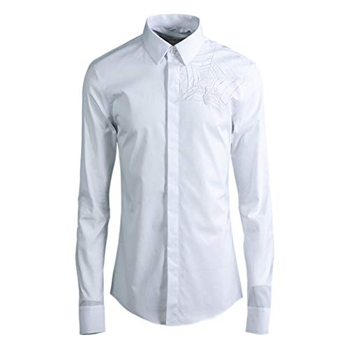 HOSD Nueva Camisa de Tela de araña con Bordado de precisión de, Camisa para Hombre, Ropa para Hombre