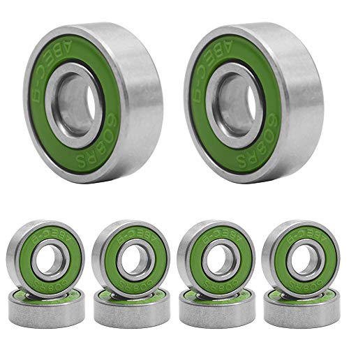 HOSTK Cojinete De Patín De 20 Piezas Para Longboard, 608 ABEC-9 Rueda De Acero En Línea Patín De Ruedas En Línea (verde)