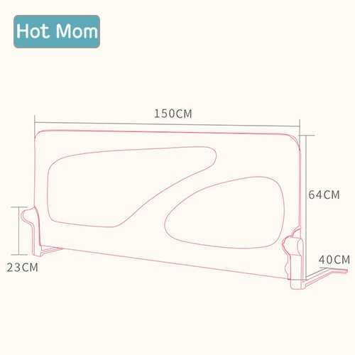 Hot Mom - barandillas de la cama 150 cm para bebés, portátil y estable, barrera de seguridad,color gris, 2020 new