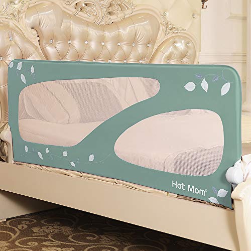 Hot Mom - barandillas de la cama 150 cm para bebés, portátil y estable, barrera de seguridad,color Verde