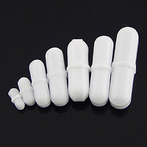 Hotodeal Agitador magnético de PTFE y barra de agitación del mezclador (juego de 7) Blanco Hotodeal Agitador magnético de PTFE y barra de agitación del mezclador (juego de 7) Blanco
