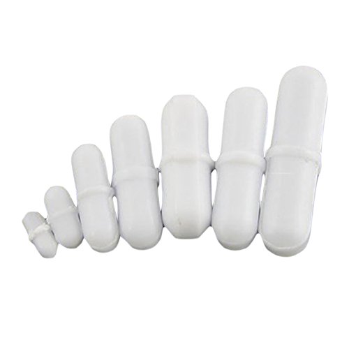 Hotodeal Agitador magnético de PTFE y barra de agitación del mezclador (juego de 7) Blanco Hotodeal Agitador magnético de PTFE y barra de agitación del mezclador (juego de 7) Blanco