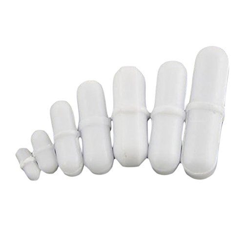 Hotodeal Agitador magnético de PTFE y barra de agitación del mezclador (juego de 7) Blanco Hotodeal Agitador magnético de PTFE y barra de agitación del mezclador (juego de 7) Blanco