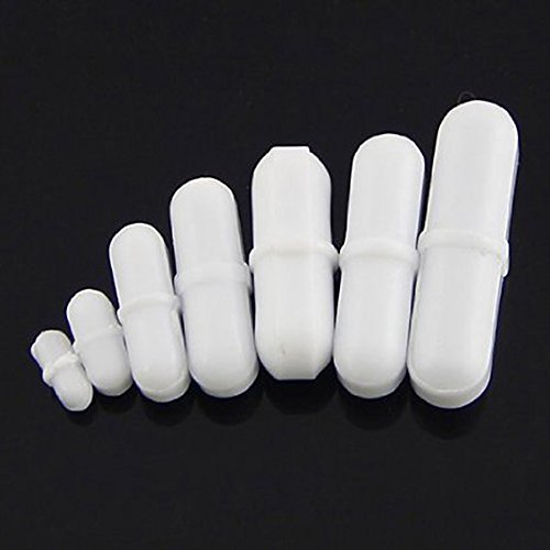 Hotodeal Agitador magnético de PTFE y barra de agitación del mezclador (juego de 7) Blanco Hotodeal Agitador magnético de PTFE y barra de agitación del mezclador (juego de 7) Blanco