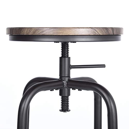 HOUSE IN BOX.COM 2X Taburete de Bar Silla Giratoria de 360 Grados Estilo Industrial Moderno Altura Ajustable Taburetes Acero Madera MDF con Patas Curvadas para Bar Cocina (Nuez) HOUSE IN BOX.COM 2X Taburete de Bar Silla Giratoria de 360 Grados Estilo Industrial Moderno Altura Ajustable Taburetes Acero Madera MDF con Patas Curvadas para Bar Cocina (Nuez)