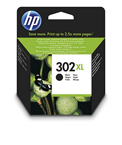 HP 302XL F6U68AE, Negro,. Cartucho de Tinta de Alta Capacidad Original, compatible con impresoras de inyección de tinta HP DeskJet 1110,2130,3630; ENVY 4520; OfficeJet 3830,4650,5220,5230