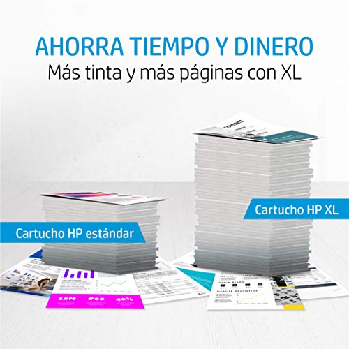 HP 302XL F6U68AE, Negro,. Cartucho de Tinta de Alta Capacidad Original, compatible con impresoras de inyección de tinta HP DeskJet 1110,2130,3630; ENVY 4520; OfficeJet 3830,4650,5220,5230