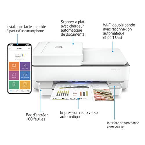 HP Envy 6420 - Impresora multifunción tinta, color, Wi-Fi, Bluetooth 5.0, compatible con Instant Ink (5SE45B)