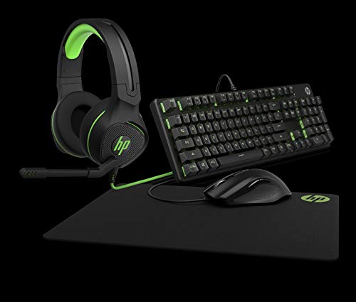 HP Pavilion 400 - Auriculares Gaming con micrófono (Sonido estéreo, Controles Integrados en el Cable, Conector analógico de 3.5 mm) Negro y Verde, Talla Única HP Pavilion 400 - Auriculares Gaming con micrófono (Sonido estéreo, Controles Integrados en el Cable, Conector analógico de 3.5 mm) Negro y Verde, Talla Única