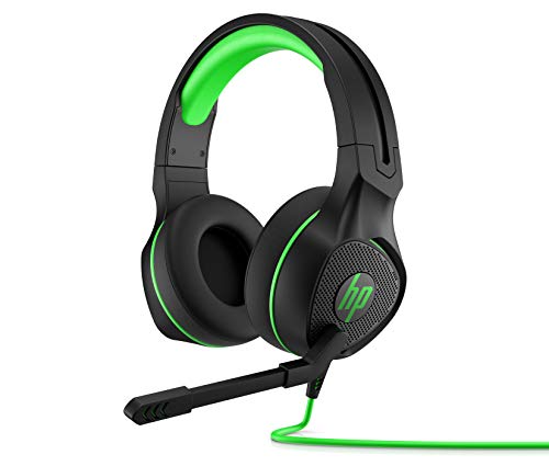 HP Pavilion 400 - Auriculares Gaming con micrófono (Sonido estéreo, Controles Integrados en el Cable, Conector analógico de 3.5 mm) Negro y Verde, Talla Única HP Pavilion 400 - Auriculares Gaming con micrófono (Sonido estéreo, Controles Integrados en el Cable, Conector analógico de 3.5 mm) Negro y Verde, Talla Única