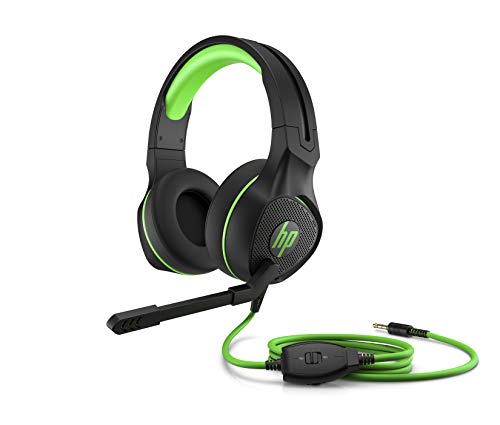HP Pavilion 400 - Auriculares Gaming con micrófono (Sonido estéreo, Controles Integrados en el Cable, Conector analógico de 3.5 mm) Negro y Verde, Talla Única HP Pavilion 400 - Auriculares Gaming con micrófono (Sonido estéreo, Controles Integrados en el Cable, Conector analógico de 3.5 mm) Negro y Verde, Talla Única