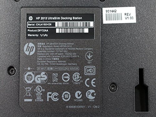 HP UltraSlim Docking Station - Base de conexión para ordenador portátil HP (RJ-45, VGA, USB), negro