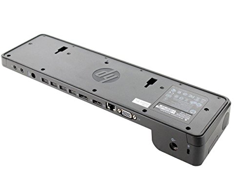 HP UltraSlim Docking Station - Base de conexión para ordenador portátil HP (RJ-45, VGA, USB), negro