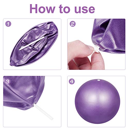 HQdeal 2 Piezas 23cm Pelota de Ejercicio de Pilates Mini Pelota Pilates Balones Yoga, Rosado y Morado