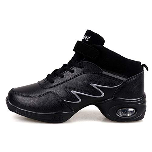 HROYL Zapatillas de Baile Moderno Jazz Gimnasia Zapatillas de Deporte Running Mujer,LYX952-Negro Gris,EU37.5