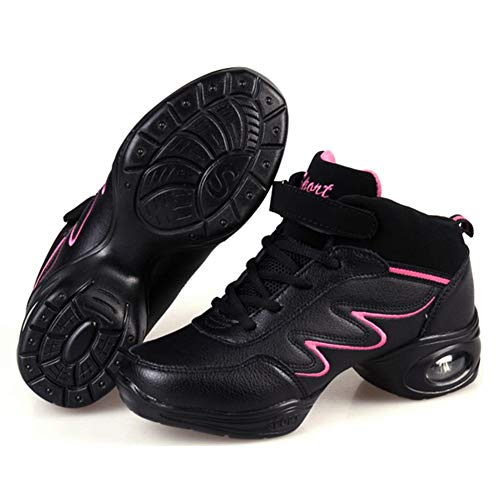 HROYL Zapatillas de Baile Moderno Jazz Gimnasia Zapatillas de Deporte Running Mujer,LYX952-Negro ROSEO,EU37