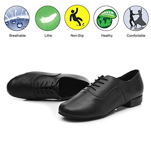 HROYL Zapatos de Baile de latín/Jazz estándar de los Hombres de Cuero Lace up Zapatos de Baile de los Hombres de salón de Baile 704 EU41