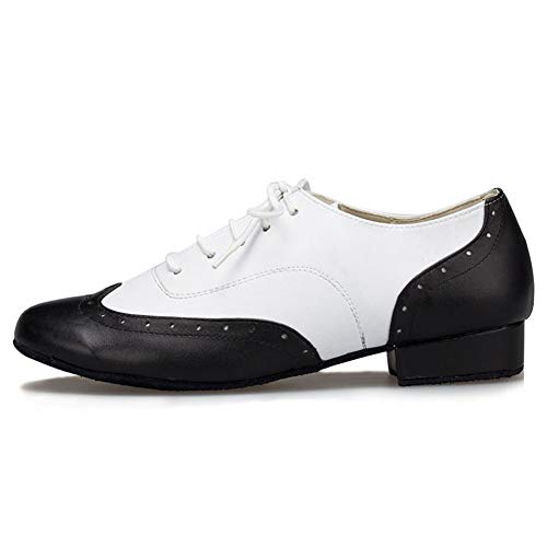 HROYL Zapatos de Baile de latín/Jazz estándar de los Hombres de Cuero Lace up Zapatos de Baile de los Hombres de salón de Baile L1EU4738