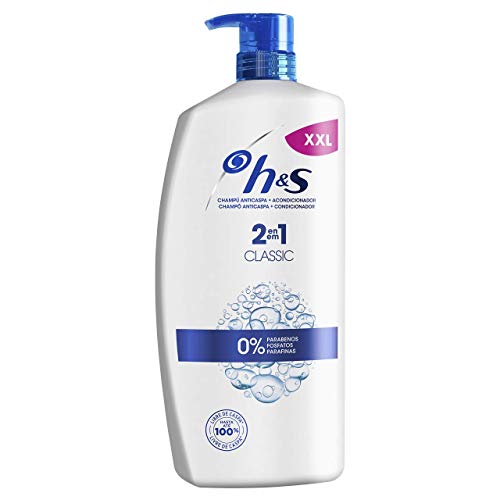 H&S Champú Classic 2 En 1 Anticaspa Champú para todo tipo de pelo pH equilibrado 2 Champú+ Acondicionador 1000 ml