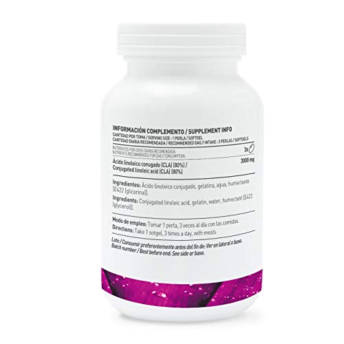 HSN CLA 1000mg Estandarizado para 80% de Ácido Linoléico Conjugado (Omega 6) | Suplemento para Perder Peso, Quemagrasas, Ideal para Definición | Sin Gluten, Sin Lactosa 120 Perlas