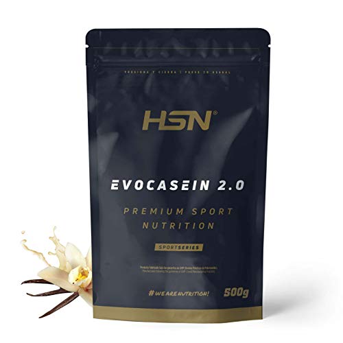 HSN Sports Caseína Micelar Evocasein 2.0, Proteína para Antes de Dormir, Liberación Lenta de Aminoácidos durante la Noche, Vegetariana, Sin Gluten, Sabor Vainilla, 500 g (HSNS-EC2500VA)