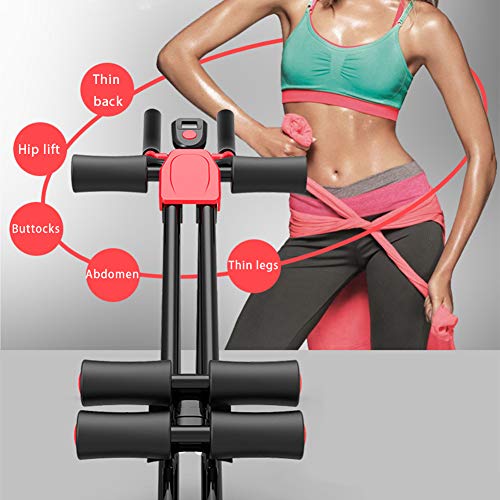 HT&PJ Entrenador abdominal Femoral de cuatro niveles ajustable, plegable, con pantalla de visualización, apto para entrenamiento de fuerza familiar (negro) HT&PJ Entrenador abdominal Femoral de cuatro niveles ajustable, plegable, con pantalla de visualización, apto para entrenamiento de fuerza familiar (negro)
