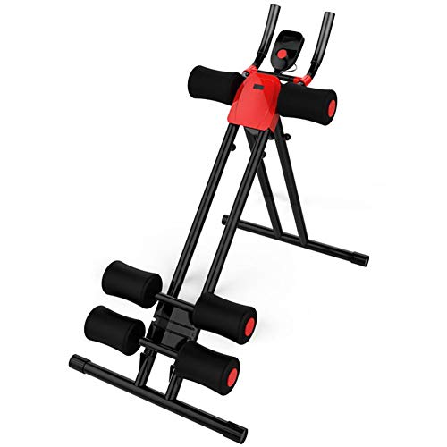 HT&PJ Entrenador abdominal Femoral de cuatro niveles ajustable, plegable, con pantalla de visualización, apto para entrenamiento de fuerza familiar (negro)