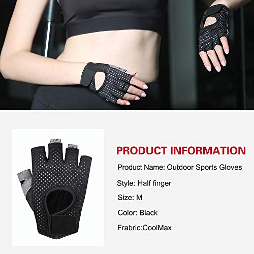 Hually Guantes Gimnasio para Hombre y Mujer, Gym Guantes Transpirable con Protección Completa de Muñeca y Palma, Antideslizante Guantes Crossfit para Levantamiento de Pesas, Musculación, Fitness (M)