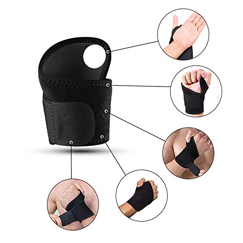 Hually Muñequeras Deportivas Ajustable, (1 Par) Transpirable Neopreno Ayuda a con Túnel Carpiano RSI Artritis Tendinitis y Dolores de Muñequeras (Talla Única se Adapta a la Izquierda o Derecha) Hually Muñequeras Deportivas Ajustable, (1 Par) Transpirable Neopreno Ayuda a con Túnel Carpiano RSI Artritis Tendinitis y Dolores de Muñequeras (Talla Única se Adapta a la Izquierda o Derecha)