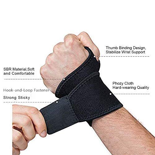 Hually Muñequeras Deportivas Ajustable, (1 Par) Transpirable Neopreno Ayuda a con Túnel Carpiano RSI Artritis Tendinitis y Dolores de Muñequeras (Talla Única se Adapta a la Izquierda o Derecha) Hually Muñequeras Deportivas Ajustable, (1 Par) Transpirable Neopreno Ayuda a con Túnel Carpiano RSI Artritis Tendinitis y Dolores de Muñequeras (Talla Única se Adapta a la Izquierda o Derecha)