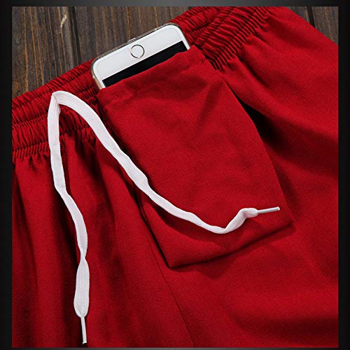 huateng Pantalones Unisex de Tai Chi Kung Fu Pantalones de Lino de algodón Pantalones Sueltos para Practicar Artes Pantalones de Yoga