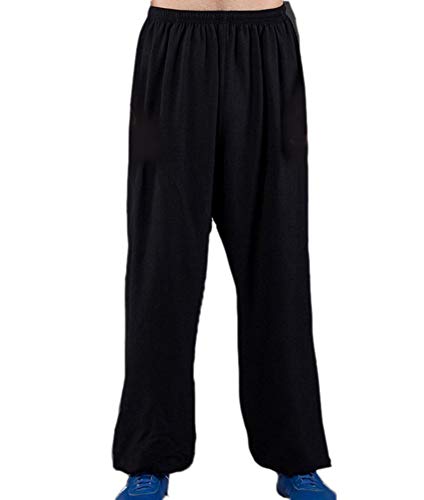 huateng Pantalones Unisex de Tai Chi Kung Fu Pantalones de Lino de algodón Pantalones Sueltos para Practicar Artes Pantalones de Yoga