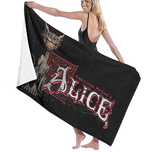 huatongxin Alice Madness Unisex Fashion Toalla de baño Beach Towel Creative Personality Gym Swimming Pool Water Sports Portable Beach Mat