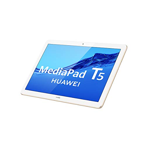 HUAWEI MediaPad T5 - Tablet de 10.1" FullHD (Wifi, RAM de 3GB, ROM de 32GB, Android 8.0, EMUI 8.0), Color Blanco y Oro (Champagne Gold)
