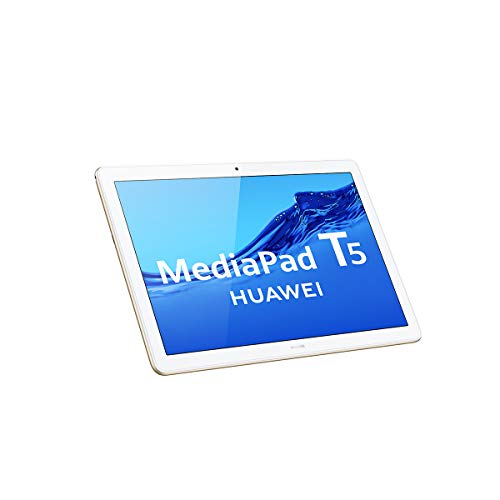 HUAWEI MediaPad T5 - Tablet de 10.1" FullHD (Wifi, RAM de 3GB, ROM de 32GB, Android 8.0, EMUI 8.0), Color Blanco y Oro (Champagne Gold)