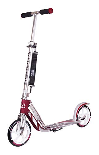 HUDORA 14764 BigWheel 205-Das Original con RX Pro Technologie-Tret-Roller klappbar-City-Scooter, Magenta / plata