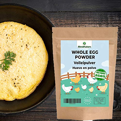 Huevo en Polvo 500 g – Procedencia 100% Gallina en Libertad FREE RANGE– Natural sin Gluten –Sin Aditivos ni Conservantes – Ideal Campings Acampadas etc.- Para Tortillas Revueltos y Reposteria.