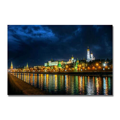 HuGuan PóSter Y Estampados 23.6"x35.4"(60x90cm) Paisaje De La Ciudad De La Noche para La Decoración De La Habitación Decoración T10 Lienzo Pintura Pared Arte Cuadros Sin Marco