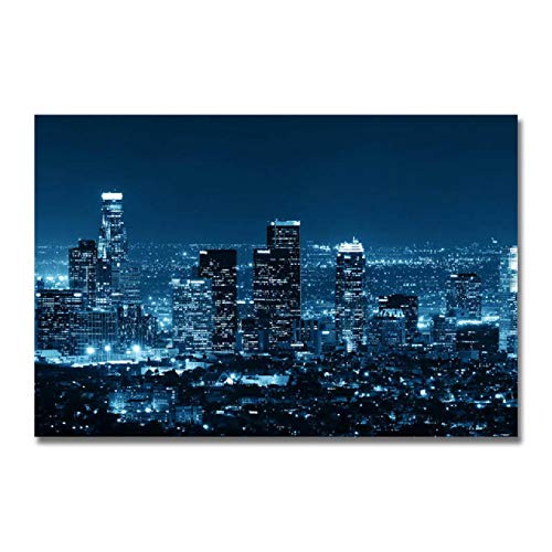 HuGuan PóSter Y Estampados 23.6"x35.4"(60x90cm) Paisaje De La Ciudad De La Noche para La Decoración De La Habitación T6 Lienzo Pintura Pared Arte Cuadros Sin Marco