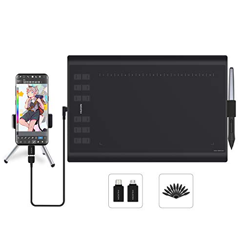 HUION H1060P Tableta gráfica con área de Trabajo de 10 x 6.25 Pulgadas con una Mejora Soporte de lápiz óptico sin batería Enseñanza y Trabajo en línea, y Uso de conferencias Web