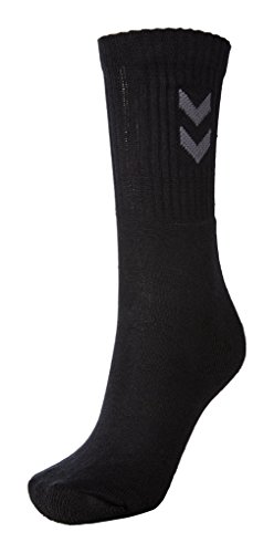 Hummel 6 pares de calcetines deportivos básicos, diferentes tamaños, 41-45, color negro
