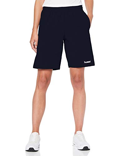 Hummel Mujer Hmlgo Algodón Bermudas Shorts Mujer - Bermudas Shorts para Mujer Bermudas, Mujer, Bermudas, 203532, Azul Marino, M