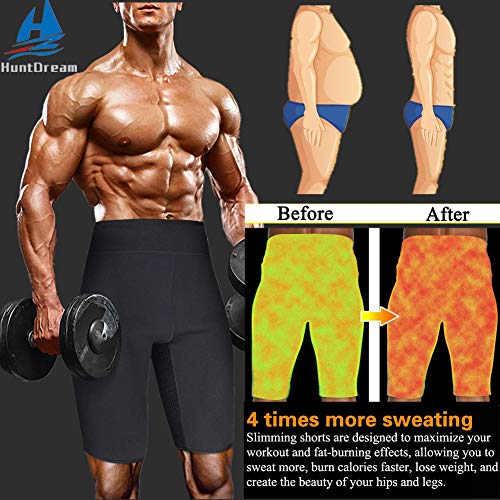 HuntDream Pantalones de Sauna para el Sudor Caliente para Hombres Pantalones Cortos para Adelgazar Thermo Shaper para Perder Peso Neopreno Quemador de Grasa