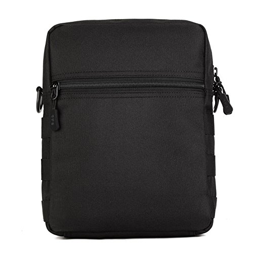 Huntvp Táctical Mochila de Bandolera Bolsa de Hombro del Mensajero Bolsa de la Llave Impermeable para Correr Senderismo Ciclismo Camping Caza, Color Negro