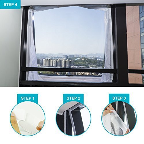 HUOU Cubierta Aislante para Ventanas Abatibles y Puertas para Aparatos De Aire Acondicionado Portátiles y Secadoras. Fácil Instalación Evita La Entrada de Mosquitos. Perímetro Máximo de 400cm HUOU Cubierta Aislante para Ventanas Abatibles y Puertas para Aparatos De Aire Acondicionado Portátiles y Secadoras. Fácil Instalación Evita La Entrada de Mosquitos. Perímetro Máximo de 400cm