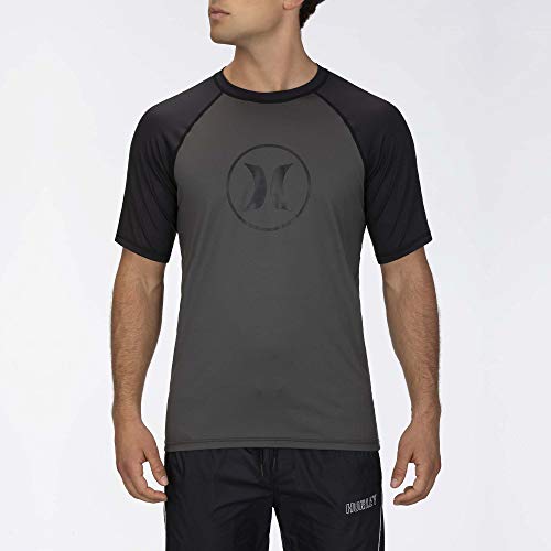 Hurley M Icon Raglan Surf Shirt S/S Lycra, Hombre, Iron Grey