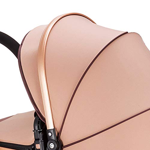Husuper 2 en 1 Cochecito Bebé de de Alta Calidad Plegable Portátil Ligero Amortiguador Ajustable con Carro Multiuso para Bebés Recién Nacidos Carrito con Capazo Cuna para Bebé Oro Husuper 2 en 1 Cochecito Bebé de de Alta Calidad Plegable Portátil Ligero Amortiguador Ajustable con Carro Multiuso para Bebés Recién Nacidos Carrito con Capazo Cuna para Bebé Oro