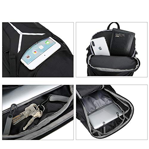 Hwjianfeng 40L Mochila Ultraligera y Compacta Mochila Plegable Resistente al Agua para Hombres Mujeres Acampar al Aire Libre Senderismo Mochila de Viaje Práctica Duradera, Negro