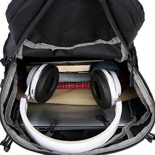 Hwjianfeng 40L Mochila Ultraligera y Compacta Mochila Plegable Resistente al Agua para Hombres Mujeres Acampar al Aire Libre Senderismo Mochila de Viaje Práctica Duradera, Negro